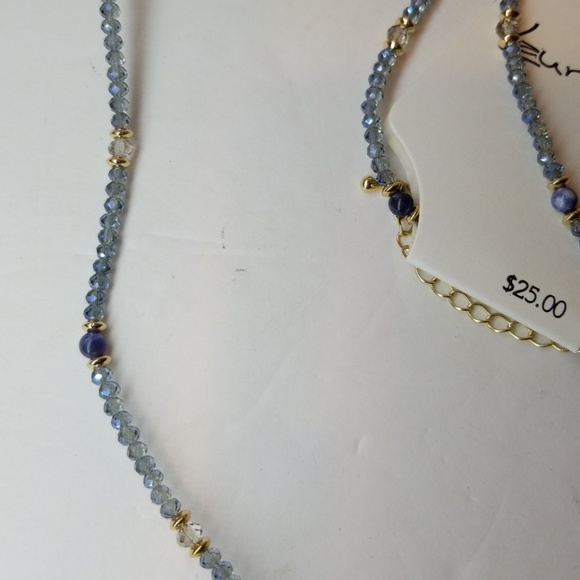 Blue slice stone necklace - Picture 4 of 7